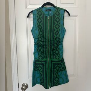 Mango Green and Blue Mini Dress